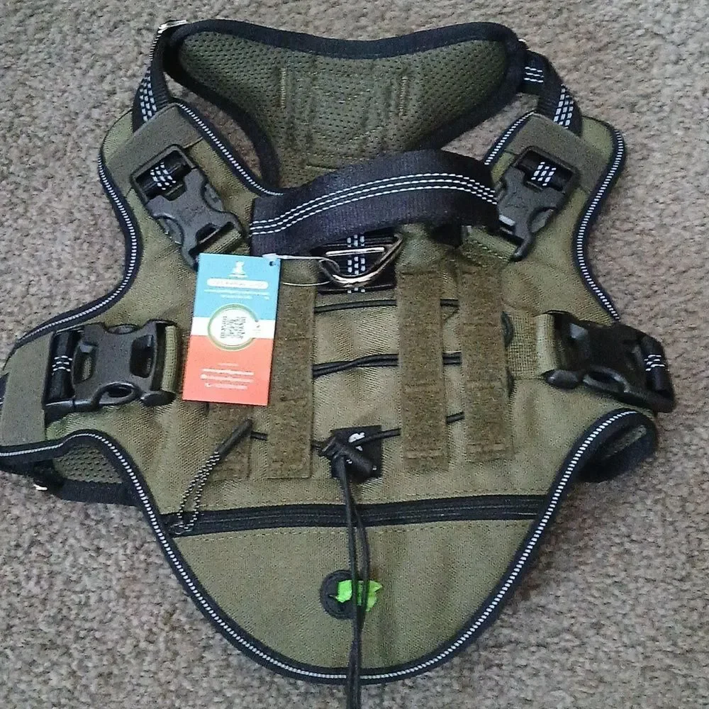 No Pull Dog Harness  Heavy Duty Dog Harness with Handle and Poop Bag Hol…